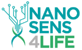 Nanosens4life - Nanobiosensori su matrice polimerica funzionalizzata: dispositivi smart per il monitoraggio in line dei trattamenti extracorporei, respirazione assistita e ossigenoterapia - Progetto POR-FESR 2014-2020 Logo